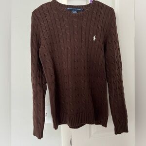 Brown Women’s Ralph Lauren Cable Knit Sweater